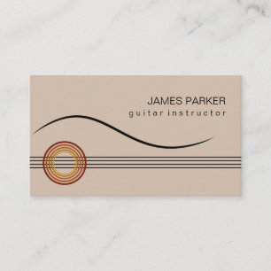 Musik-Lehrer-Gitarren-Logo-Minimalistischer Sänger Visitenkarte