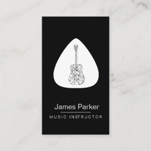 Musik-Lehrer-Gitarren-Logo-Minimalistischer Visitenkarte