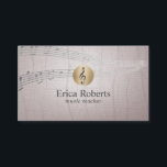 Musik-Lehrer-Goldclef-Logo-Vintages Musical Visitenkarte<br><div class="desc">Musik-Lehrer-Goldclef-Logo-Vintage musikalische Geschäfts-Karte.</div>