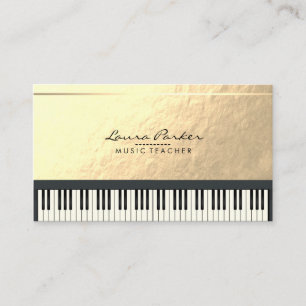 Musik-Lehrer-Klavier-Tastatur-Musiker-Goldfolie Visitenkarte