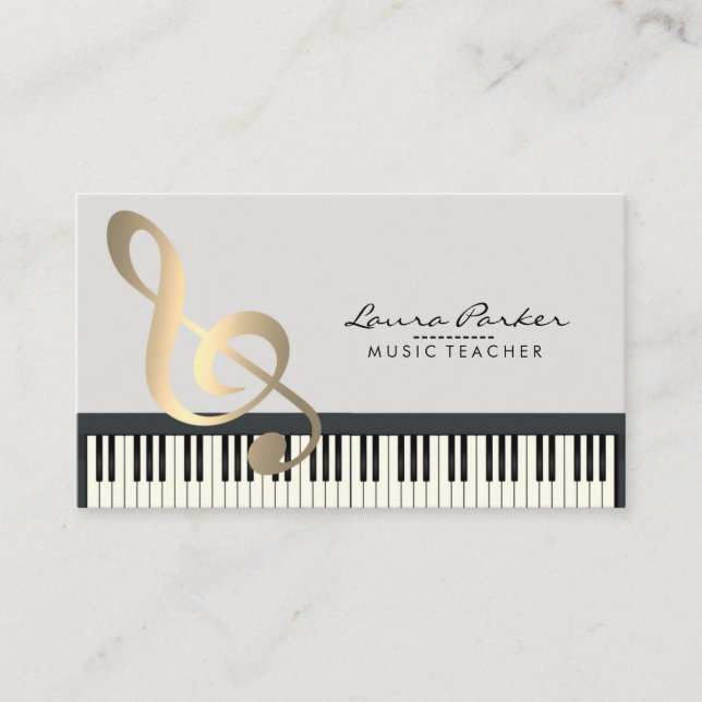 Musik-Lehrer-Klavier-Tastatur-Musiker-Pianist Visitenkarte (Vorderseite)