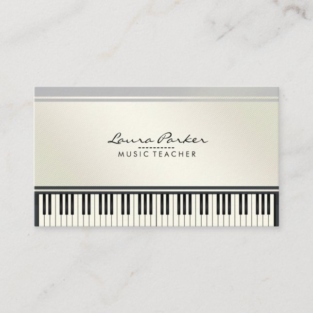 Musik-Lehrer-Klavier-Tastatur-Musiker-Pianist Visitenkarte (Vorderseite)