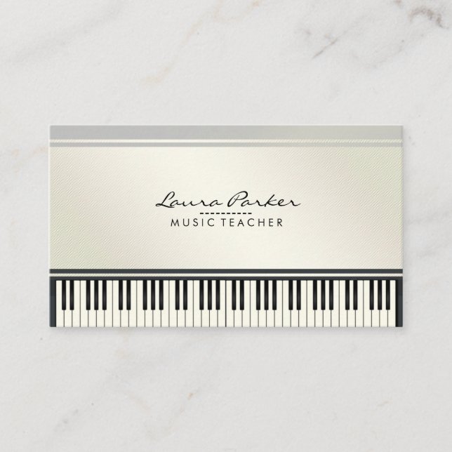 Musik-Lehrer-Klavier-Tastatur-Musiker-Pianist Visitenkarte (Vorderseite)