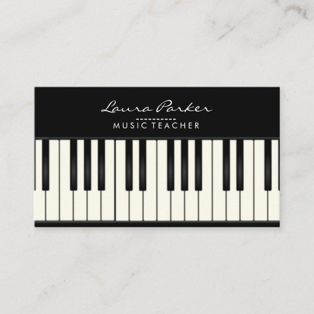 Musik-Lehrer-Klavier-Tastatur-Musiker-Pianist Visitenkarte (Vorderseite)
