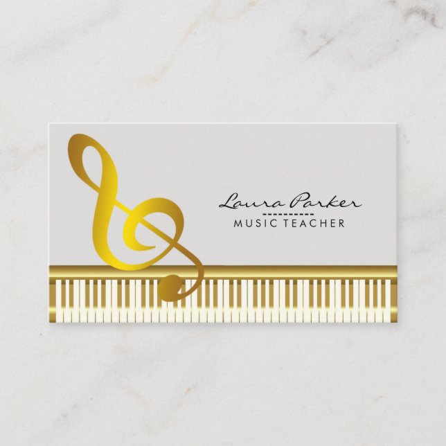 Musik-Lehrer-Klavier-Tastatur-Musiker-Pianist Visitenkarte (Vorderseite)