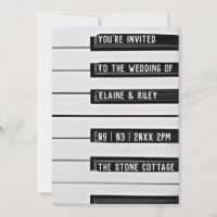 Musik=Liebe Klaviertasten Hochzeitseinladung