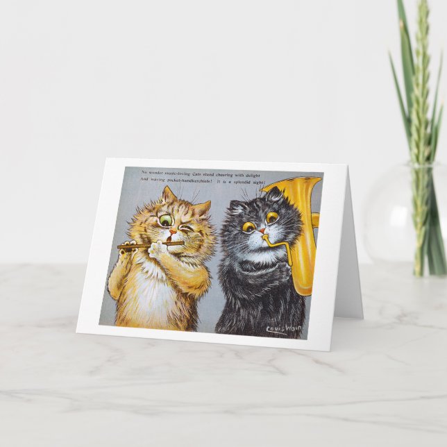 Musik liebende Katzen, Louis Wain Karte (Vorderseite)