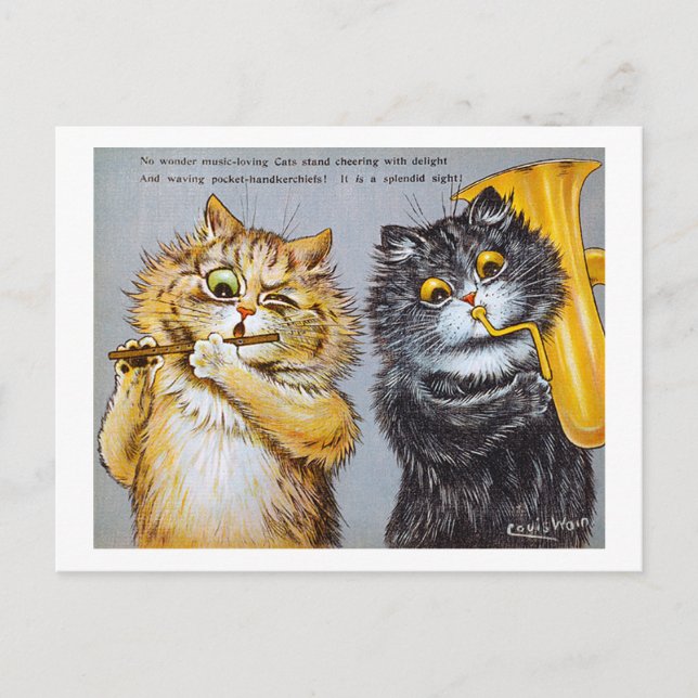 Musik liebende Katzen, Louis Wain Postkarte (Vorderseite)