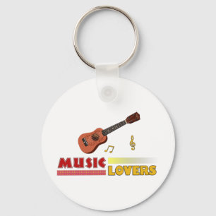Musik liebt Musikinstrument   Ukulele Word Art Schlüsselanhänger