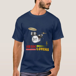 Musik liebt Trommeln Word Art Design T-Shirt