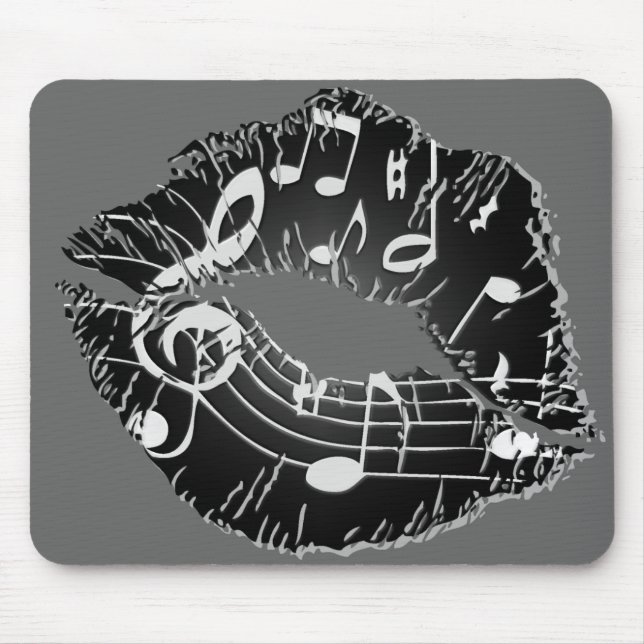 Musik-Lippen Mousepad (Vorne)