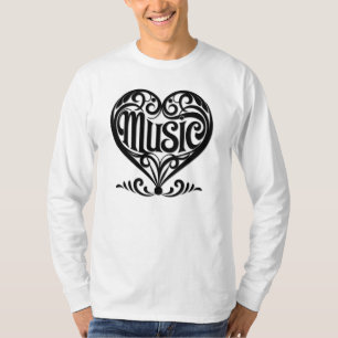 Musik Lover Elegantes Rodelherz T-Shirt