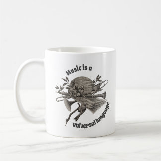 Musik Lover Vintag Etching Musikinstrumente Kaffeetasse