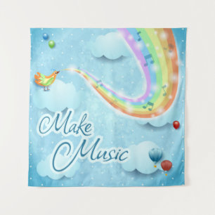 Musik machen, digitale Kunst Wandteppich