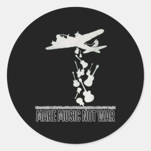 Musik machen. Kein Krieg. Runder Aufkleber