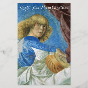 MUSIK MACHT CHRISTMAS ANGEL IN BLUE Lute Player Briefpapier