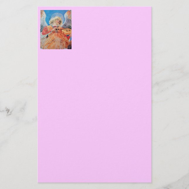 MUSIK MACHT CHRISTMAS ANGEL Pink Lilac Briefpapier (Vorderseite)
