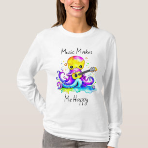 Musik Macht Mich Glücklich   Oktopus spielt Gitarr T-Shirt