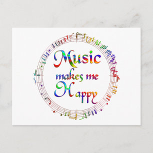 Musik macht mich glücklich postkarte