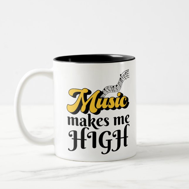 Musik macht mich hoch zweifarbige tasse (Links)