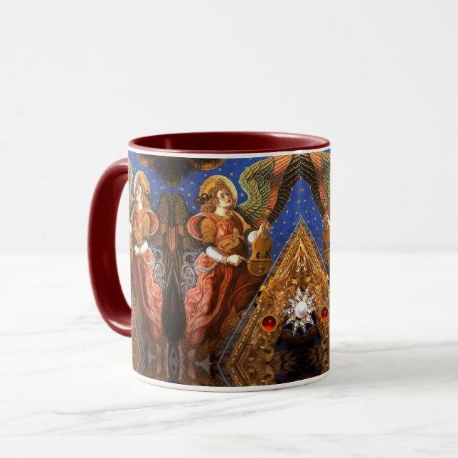 MUSIK MAKING ANGELN MIT EINEM VIELEN Weihnachtsfes Tasse (Vorderseite Links)