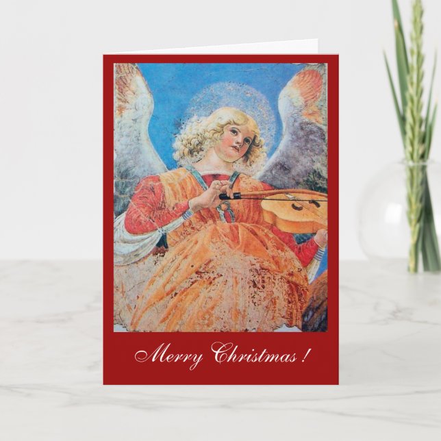 MUSIK MAKING CHRISTMAS ANGEL FEIERTAGSKARTE (Vorderseite)