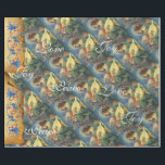 MUSIK MAKING CHRISTMAS ANGELS,JOY PEACE LIEBE GESCHENKPAPIER<br><div class="desc">Musikalische Lute,  Mandoline,  antike Geige spielen Engel Blumenparchment mit roten blauen Blumen,  klassische italienische Renaissance Meisterwerke von Melozzo da Forli,  Detail eines Fresks c.1480.</div>