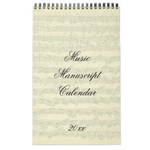 Musik-Manuskript excerptiert laufendes Jahr Kalender
