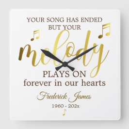Musik-Memorial Melody-Zitat Quadratische Wanduhr