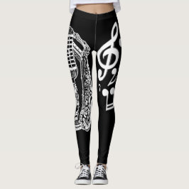 Musik-Mikrofon und Anmerkungen Leggings