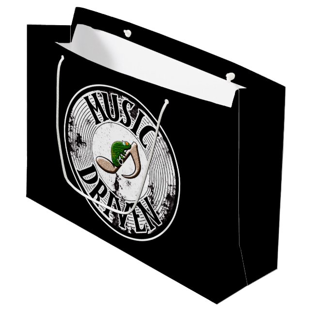 Musik mit großer Geschenktasche Große Geschenktüte (Vorderseite Schrägansicht)