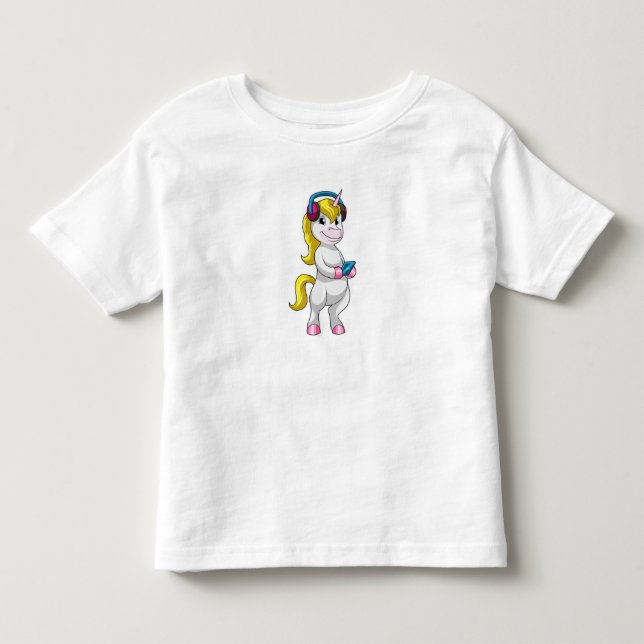 Musik mit Kopfhörer hören Kleinkind T-shirt (Vorderseite)