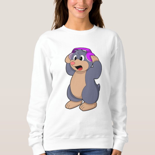 Musik mit Kopfhörer Sweatshirt (Vorderseite)