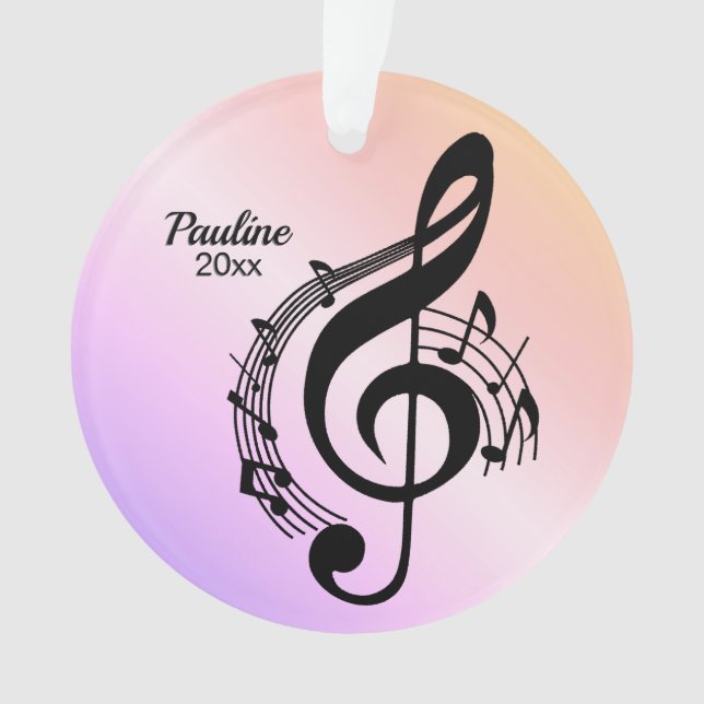 Musik mit Name und Jahr Ornament (Vorderseite)