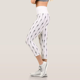 Musik Motif Melting Treble Clef Schwarz-Weiß-Musik Capri Leggings