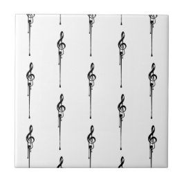 Musik Motif Melting Treble Clef Schwarz-Weiß-Musik Fliese