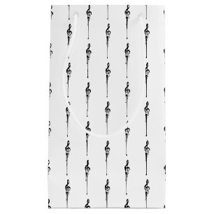 Musik Motif Melting Treble Clef Schwarz-Weiß-Musik Kleine Geschenktüte