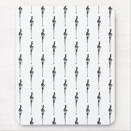 Musik Motif Melting Treble Clef Schwarz-Weiß-Musik Mousepad