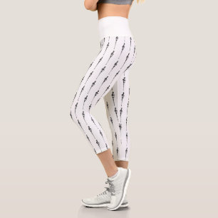 Musik-Motiv schmelzender Violinschlüssel Schwarz u Capri Leggings