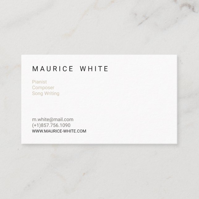 Musik-Muster Visitenkarte (Vorderseite)