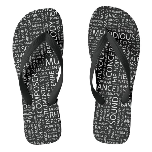 MUSIK-Muster-Wortwolke Flip Flops (Fußbett)