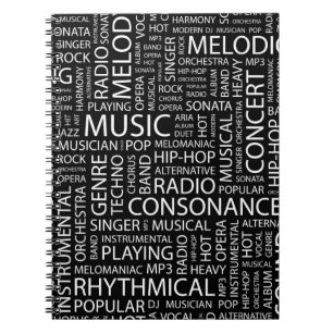MUSIK-Muster-Wortwolke Notizblock