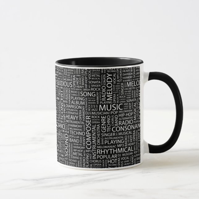 MUSIK-Muster-Wortwolke Tasse (Rechts)