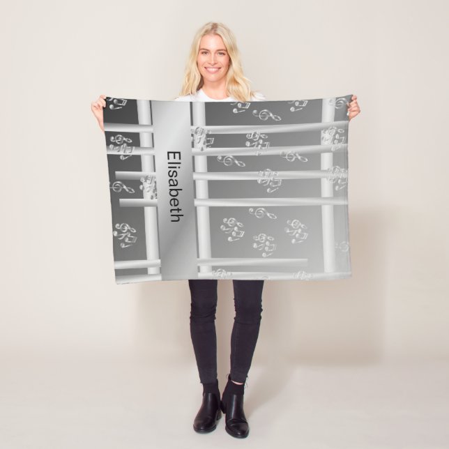 Musik, Note, Clemente, Band, Symbol, glänzend, ele Fleecedecke (Beispiel)