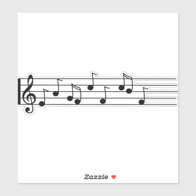 Musik-Noten-Personal-Violine-Schlüssellied Aufkleber (Blatt)