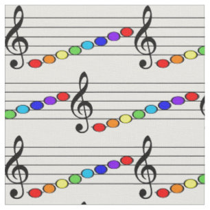 Musik, Noten, Regenbogen mehrfarbig. niedlich Stoff