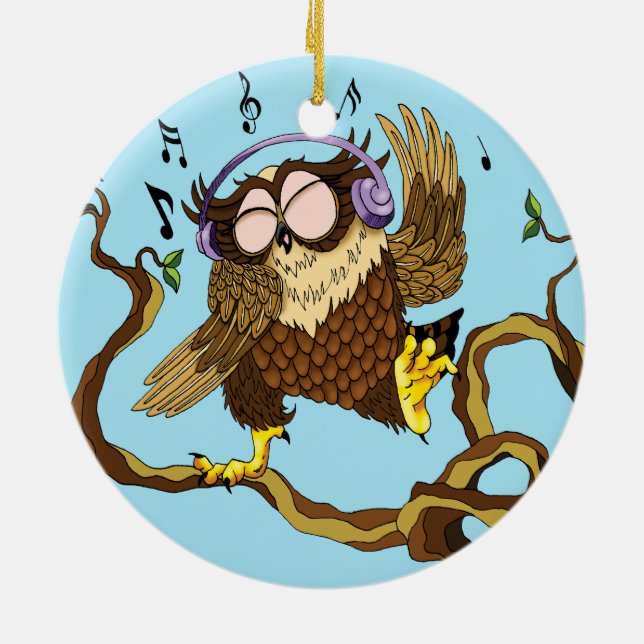 Musik Owl Keramikornament (Hinten)