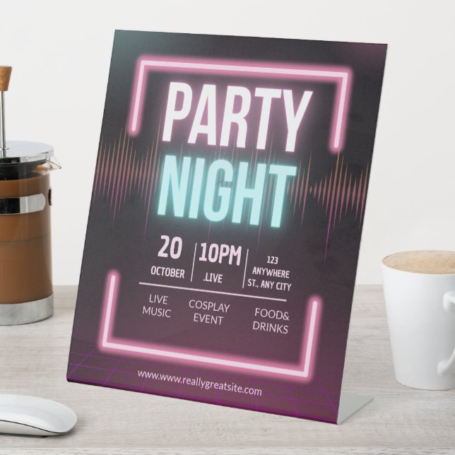Musik Party Einladung, Party Night Flyer Sockelschild (In Situ)