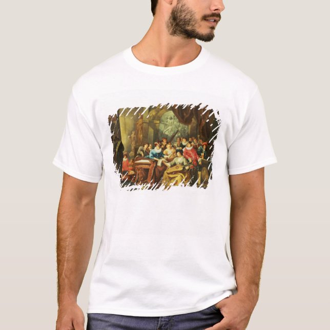 Musik-Party in einem Palatial Innenraum mit T-Shirt (Vorderseite)