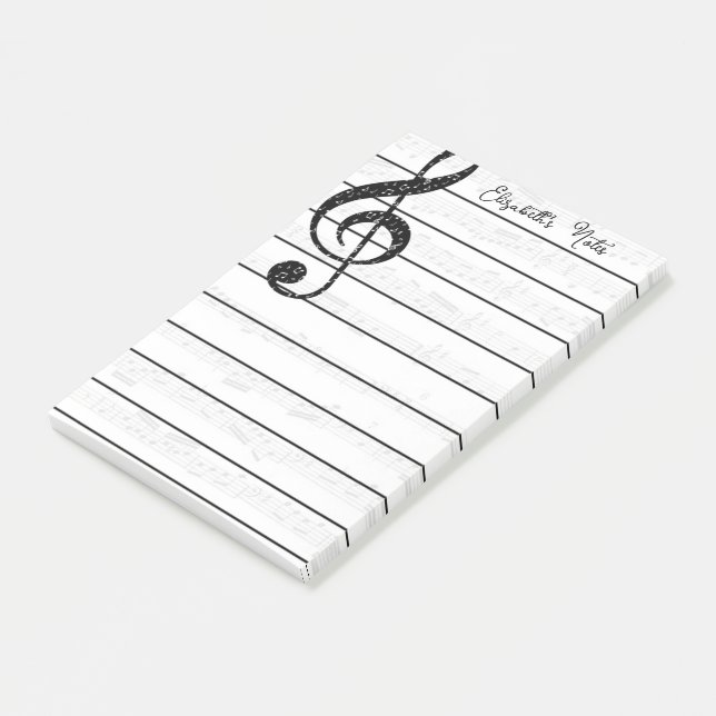 Musik personalisiert post-it klebezettel (angewinkelt)